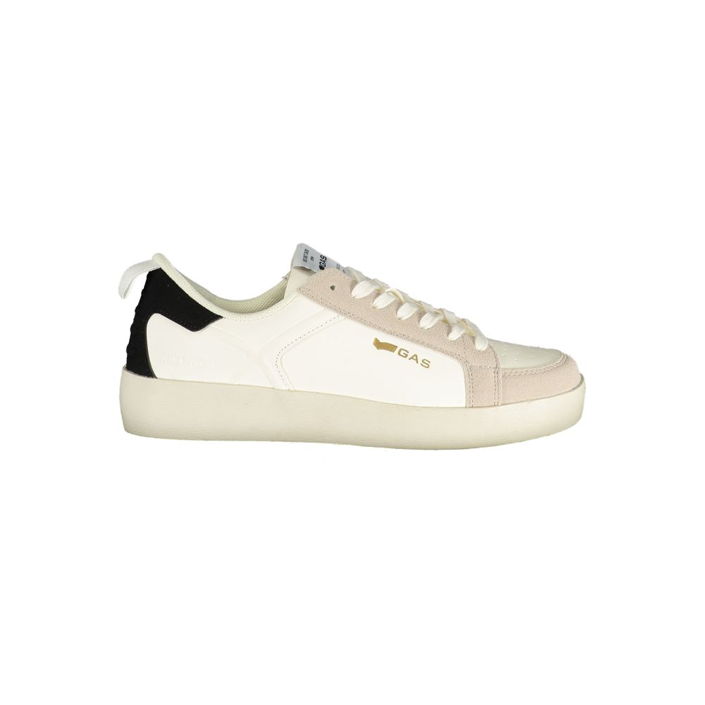 Athletic Sneakers by Gas for women in polyester & polyurethane black, gray & white showcases a architectural silhouette, artfully capturing the essence of the Women's Athletic Polyester & Polyurethane Sneakers with its signature architectural athletic style construction.