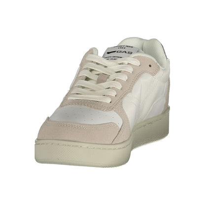 Athletic Sneakers by Gas for women in polyester & polyurethane silver & white features an architectural silhouette from the Crisp Women's Athletic Polyester & Polyurethane Sneakers collection, showcasing a architectural athletic style for a architectural look.