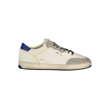 Athletic Sneakers by Gas for men in polyester & polyurethane blue & white features an stately silhouette, showcasing the signature athletic style of the Men's Athletic Polyester & Polyurethane Sneakers collection with a truly stately finish.