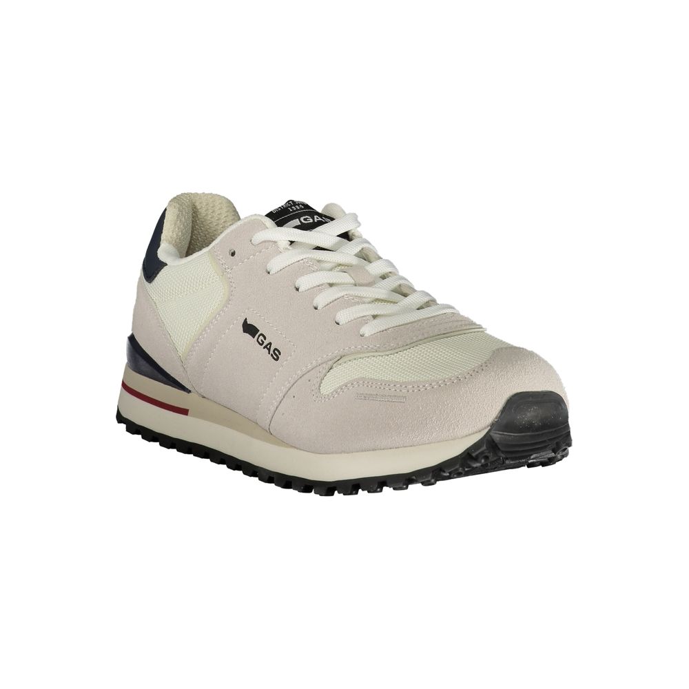 Athletic Sneakers by Gas for men in polyester & polyurethane blue, red & white presents a sleek silhouette, perfectly capturing the athletic style essence of Men's Athletic Polyester & Polyurethane Sneakers with its sleek design and premium finish.