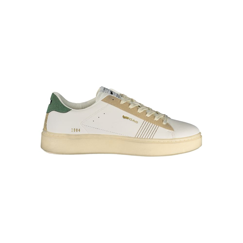 Athletic Sneakers by Gas for men in polyester beige, green, white & print presents a sleek silhouette, perfectly capturing the athletic style essence of Men's Athletic Polyester Sneakers with its sleek design and premium finish.