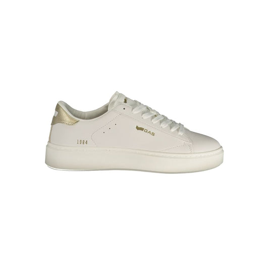 Athletic Sneakers by Gas for women in polyester gold, white & print presents a sleek silhouette, perfectly capturing the athletic style essence of Women's Athletic Polyester Sneakers with its sleek design and premium finish.