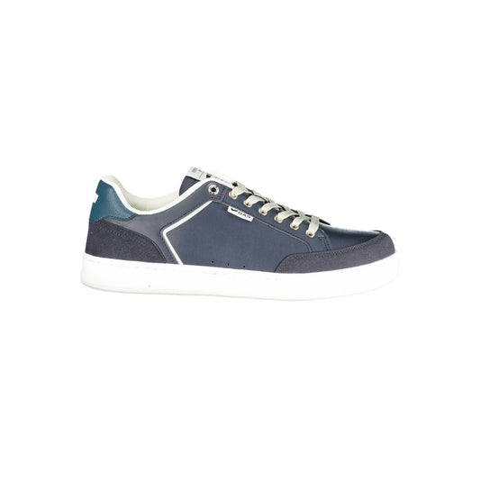 Athletic Sneakers by Gas for men in polyester & polyurethane blue showcases a architectural silhouette, artfully capturing the essence of the Men's Athletic Polyester & Polyurethane Sneakers with its signature architectural athletic style construction.