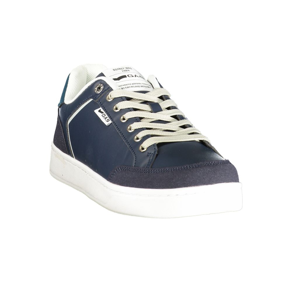 Athletic Sneakers by Gas for men in polyester & polyurethane blue showcases an impeccable silhouette, defined by an impeccable athletic style design that perfectly captures the essence of the Men's Athletic Polyester & Polyurethane Sneakers.