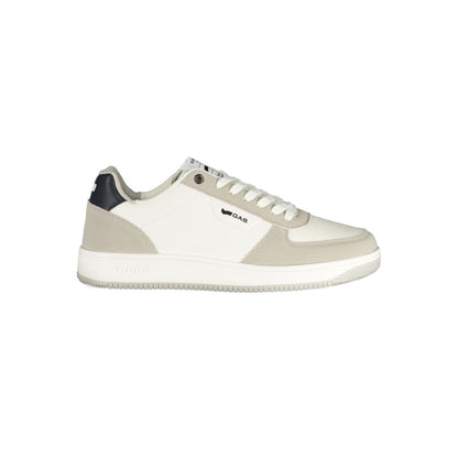 Gas Men's Athletic Polyester Sneakers - Blue Gray White Print