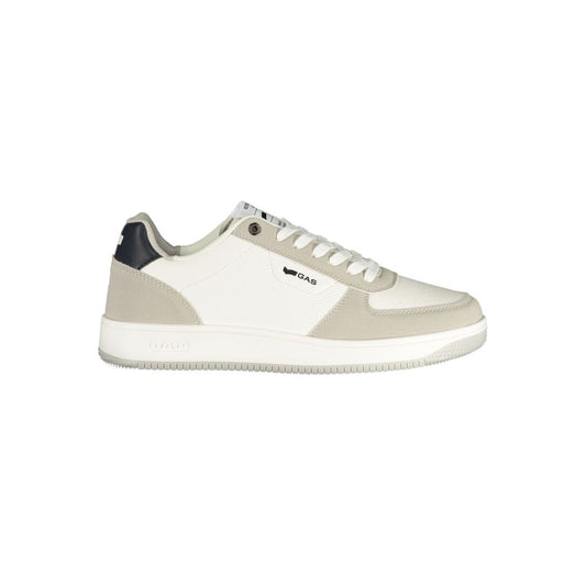 Gas Men's Athletic Polyester Sneakers - Blue Gray White Print