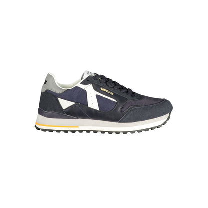 Gas Men's Athletic Polyester & Polyurethane Sneakers - Blue Gray Orange