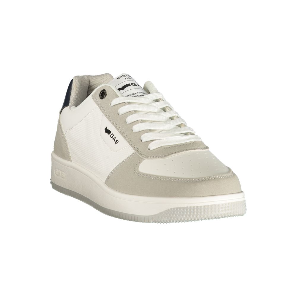 Gas Men's Athletic Polyester Sneakers - Blue Gray White Print