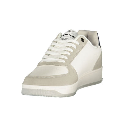 Gas Men's Athletic Polyester Sneakers - Blue Gray White Print