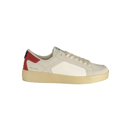 Athletic Sneakers by Gas for men in polyester red, white & print features an stately silhouette, showcasing the signature athletic style of the Men's Athletic Polyester Sneakers collection with a truly stately finish.