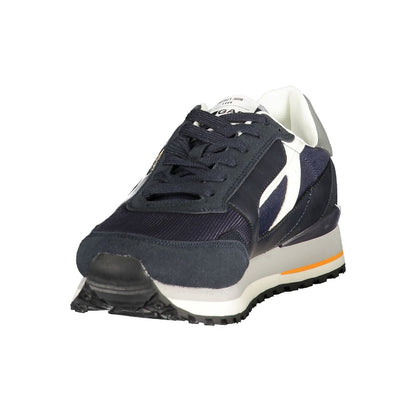 Gas Men's Athletic Polyester & Polyurethane Sneakers - Blue Gray Orange
