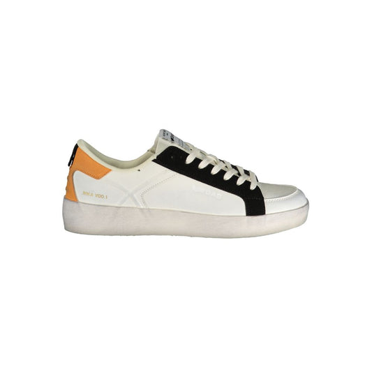 Athletic Sneakers by Gas for men in polyester black, orange, white & print presents a sleek silhouette, perfectly capturing the athletic style essence of Men's Athletic Polyester Sneakers with its sleek design and premium finish.
