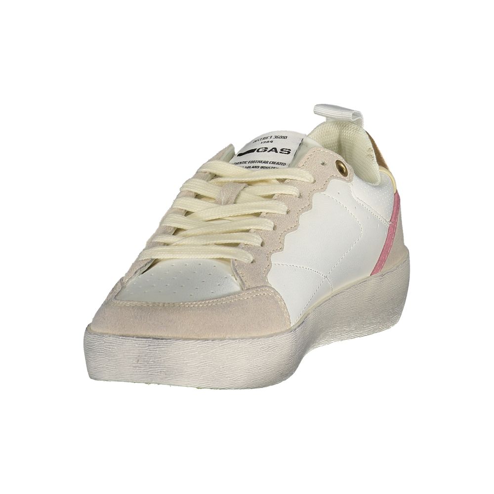Athletic Sneakers by Gas for women in polyester gold, pink, white & print presents a sleek silhouette, perfectly capturing the athletic style essence of Women's Athletic Polyester Sneakers with its sleek design and premium finish.