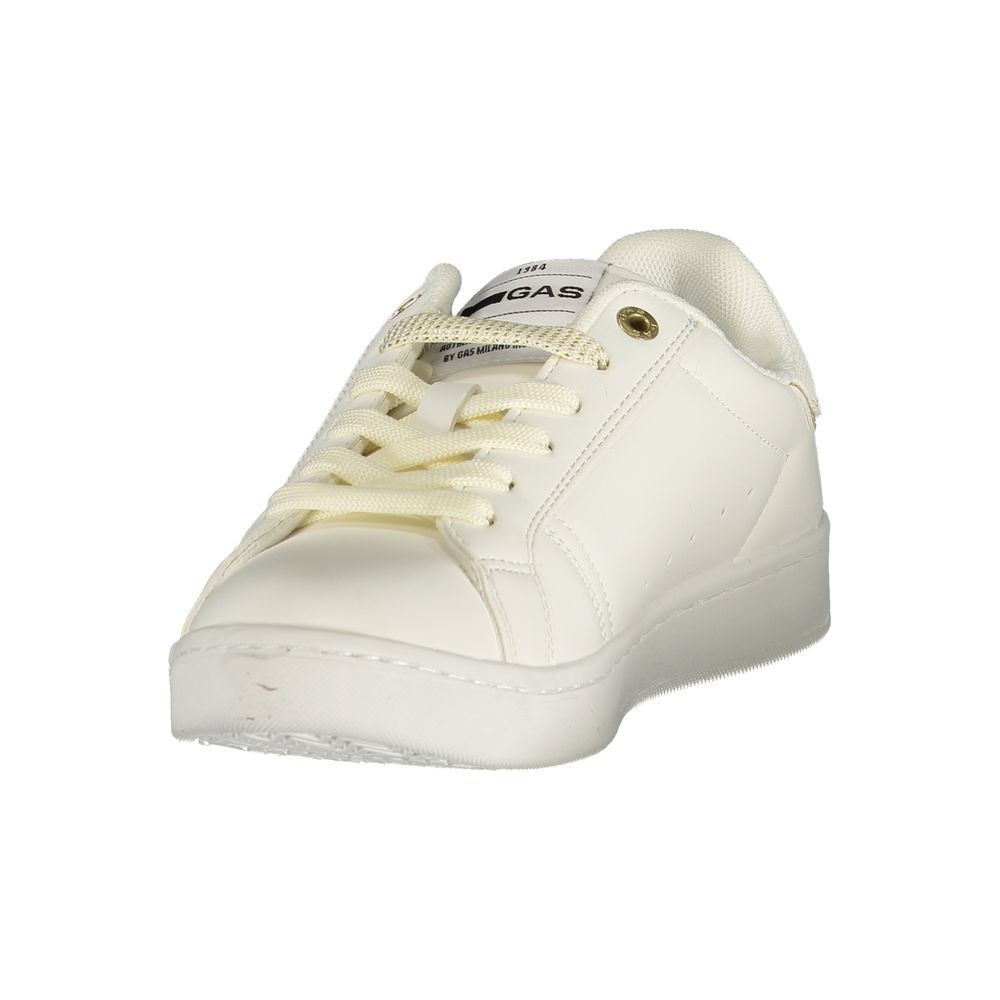 Athletic Sneakers by Gas for women in polyester gold, white & print presents a sleek silhouette, perfectly capturing the athletic style essence of Women's Athletic Polyester Sneakers with its sleek design and premium finish.