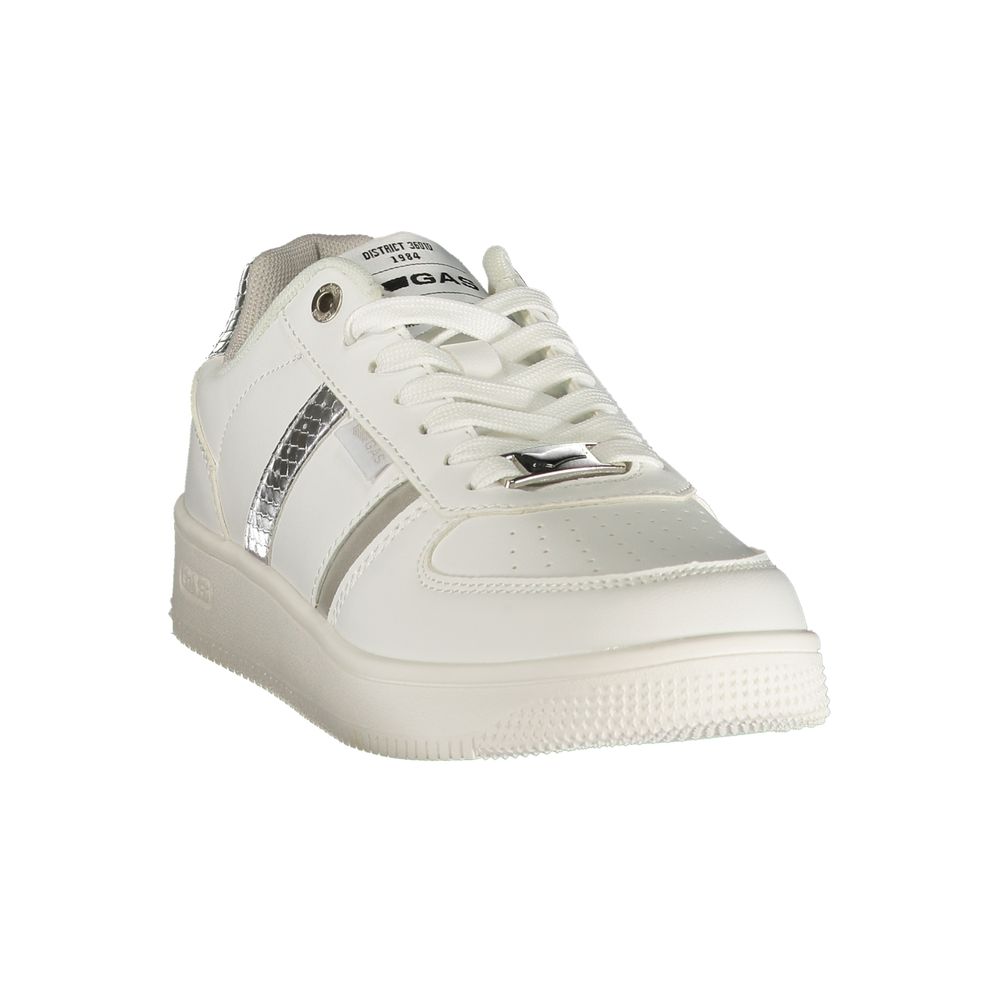 Athletic Sneakers by Gas for women in polyester python leather silver, white & print showcases an impeccable silhouette, defined by an impeccable athletic style design that perfectly captures the essence of the Women's Athletic Polyester Python Leather Sneakers.