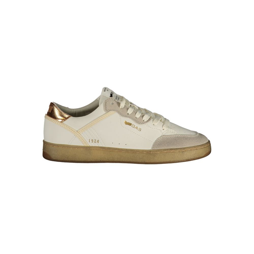 Athletic Sneakers by Gas for women in polyester white & print showcases an impeccable silhouette, defined by an impeccable athletic style design that perfectly captures the essence of the Women's Athletic Polyester Sneakers.
