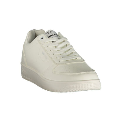 Gas Men's Athletic Polyester Sneakers - White Print