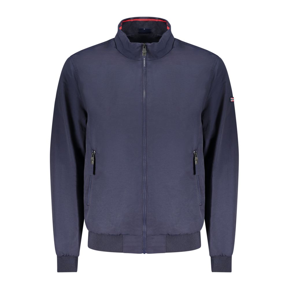 This Bomber Jacket by Norway 1963 for men in polyamide cotton blue exhibits a edgy silhouette, meticulously detailed with functional pockets and a edgy for a edgy finish.