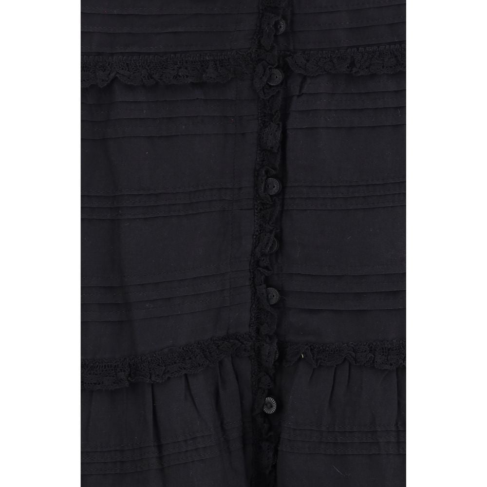 Skirt by Isabel Marant Étoile for women in cotton viscose black & toile features a captivating silhouette, showcasing the captivating Women's Straight High Rise Cotton Viscose Long Skirt design with a sophisticated long for a captivating look.