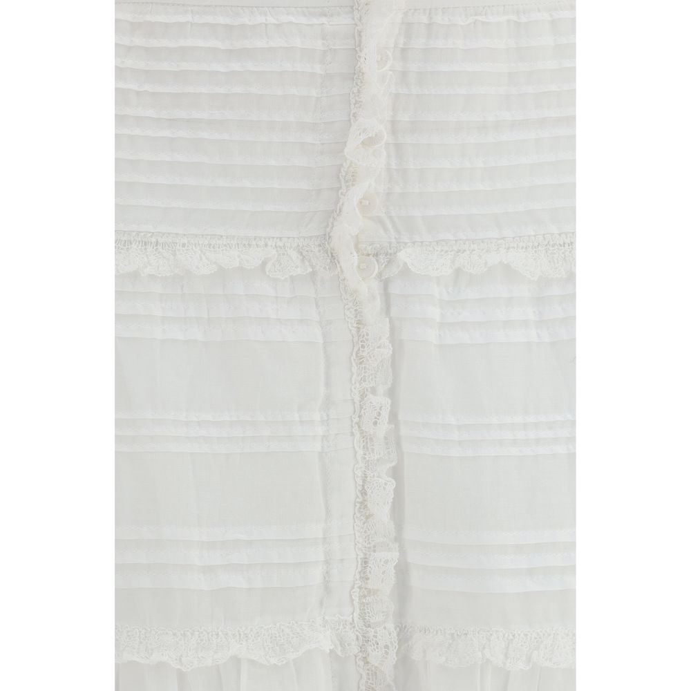 Skirt by Isabel Marant Étoile for women in cotton viscose white & toile features a captivating silhouette, showcasing the captivating Women's Straight High Rise Cotton Viscose Long Skirt design with a sophisticated long for a captivating look.