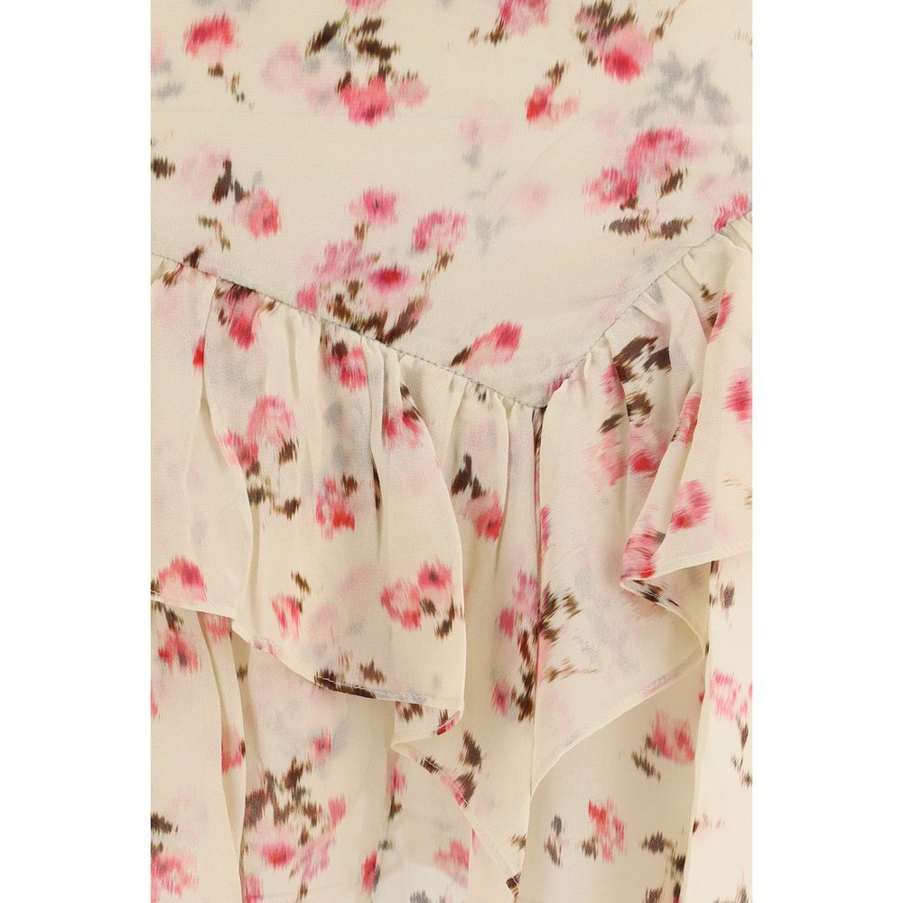 Skirt by Isabel Marant Étoile for women in viscose beige, toile, floral, signature & print features an relaxed-yet-refined silhouette that elegantly showcases the Women's Flared Viscose Mini Skirt design and sophisticated mini.