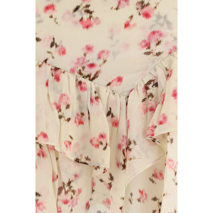Skirt by Isabel Marant Étoile for women in viscose beige, toile, floral, signature & print features an relaxed-yet-refined silhouette that elegantly showcases the Women's Flared Viscose Mini Skirt design and sophisticated mini.