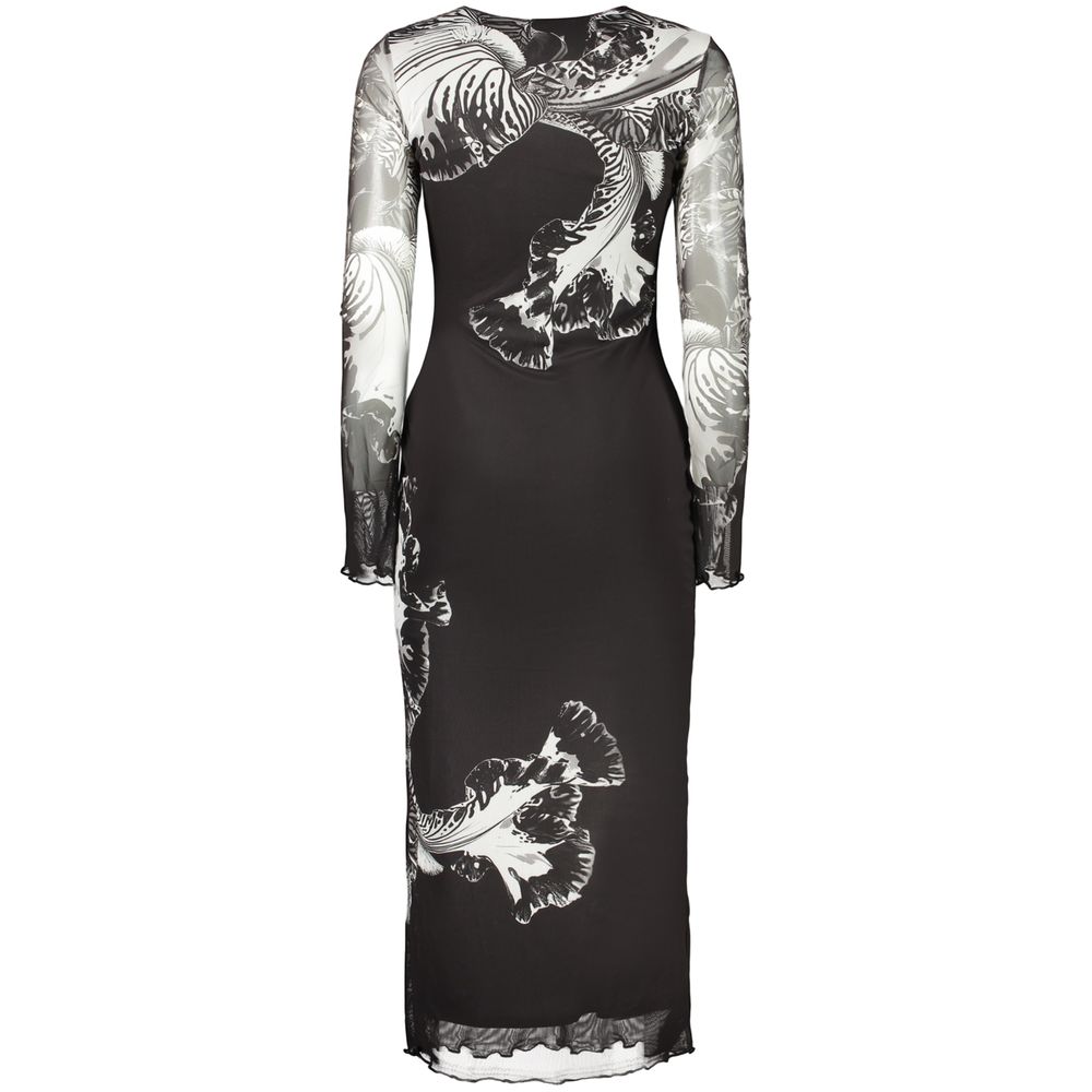 Dress by Desigual for women in polyester black & patterned features an cute silhouette, detailed with a and that elegantly flows into a cute long.