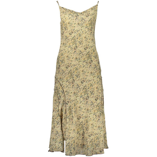 Dress by Desigual for women in polyester beige, patterned & print features an cute silhouette, detailed with a sleeveless and that elegantly flows into a cute long.