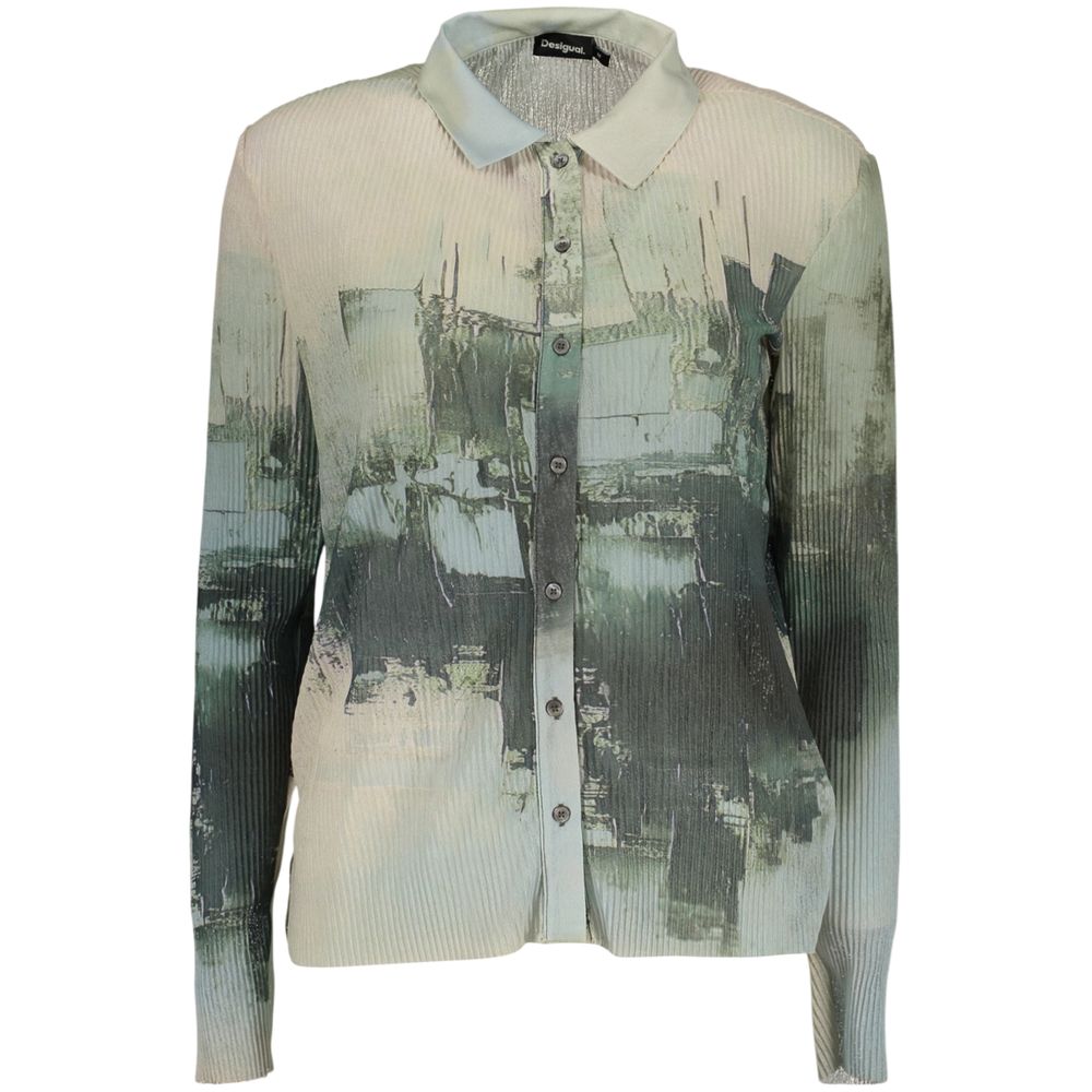 Shirt by Desigual for women in polyester green, patterned & print showcases a sublime silhouette, artfully detailed with a sublime and long-sleeve for a sophisticated, sublime finish.
