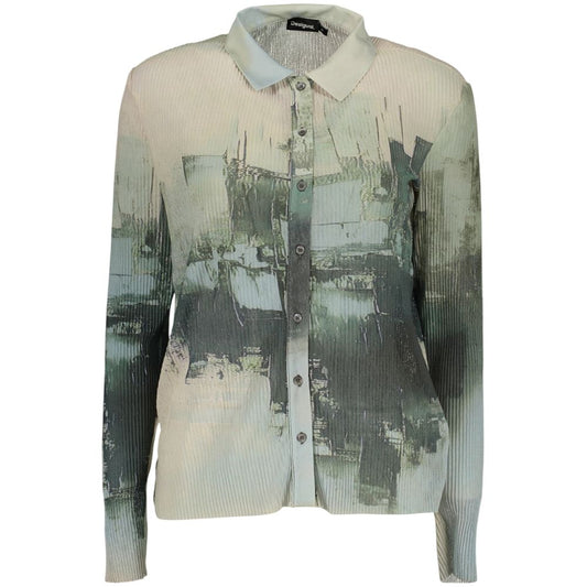 Shirt by Desigual for women in polyester green, patterned & print showcases a sublime silhouette, artfully detailed with a sublime and long-sleeve for a sophisticated, sublime finish.