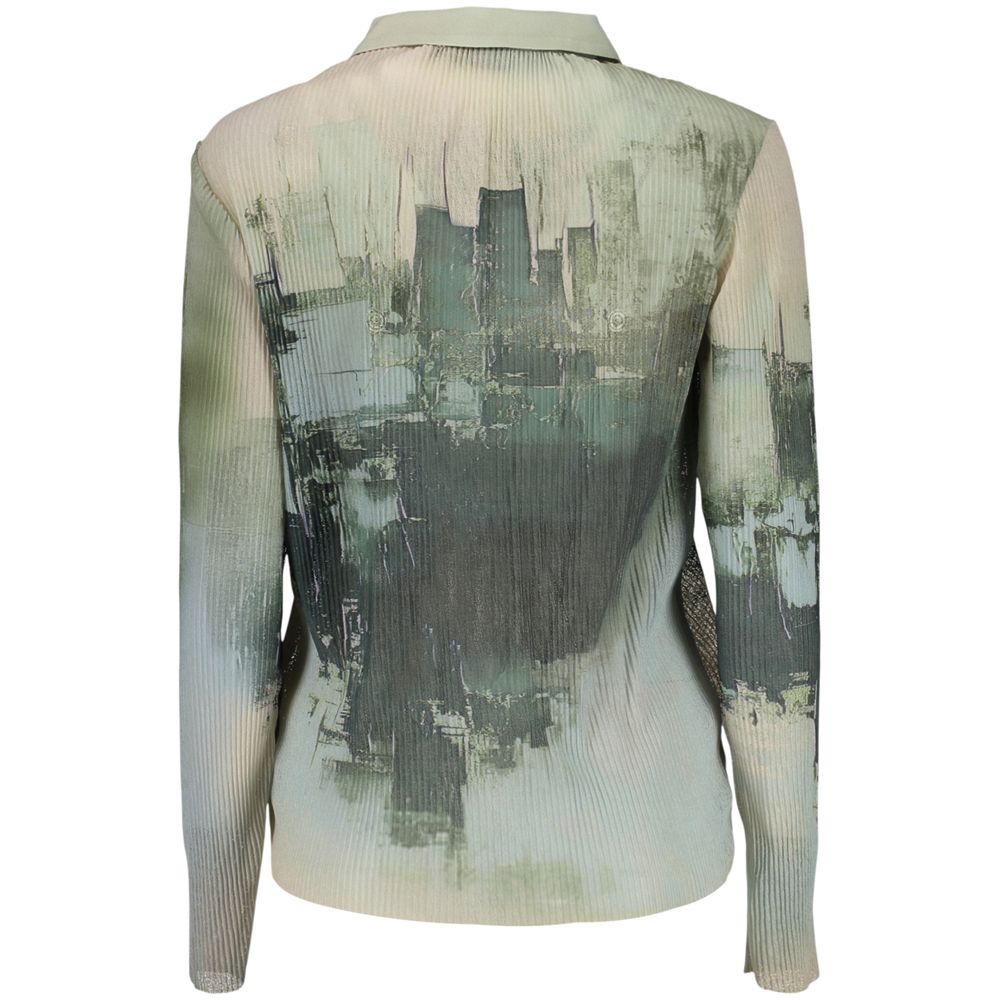 Shirt by Desigual for women in polyester green, patterned & print features an polished silhouette, showcasing a sophisticated and detail for a truly polished finish.