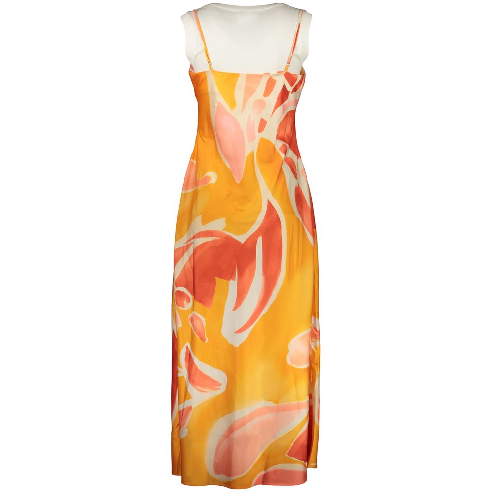 Dress by Desigual for women in polyester orange, patterned & print presents a sinuous silhouette, showcasing a sophisticated and detailed with a sinuous long for a refined finish.