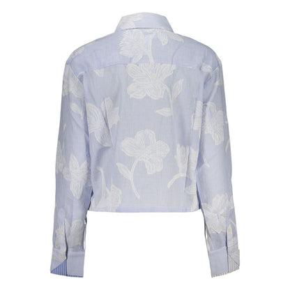 Shirt by Desigual for women in cotton blue, patterned, print & striped features an polished silhouette, showcasing a sophisticated and detail for a truly polished finish.