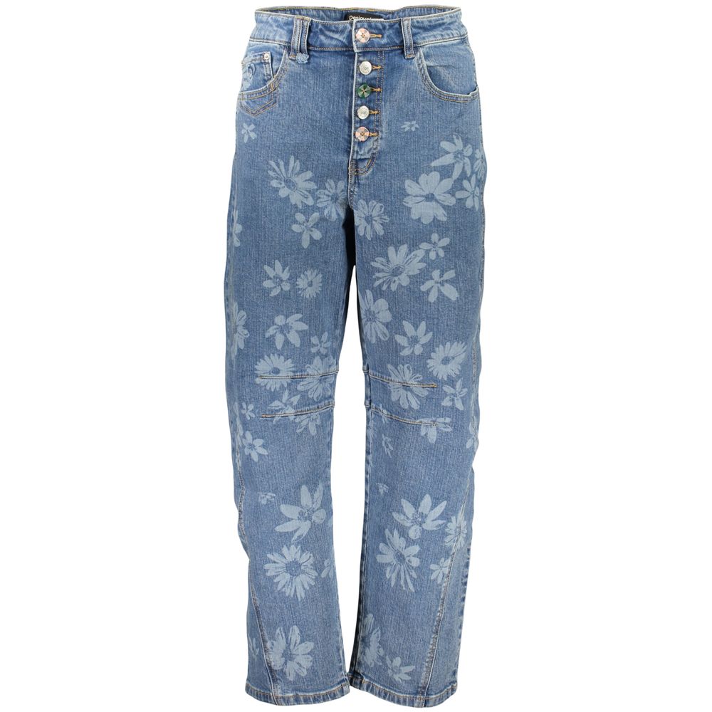 Jeans by Desigual for women in denim cotton blue & print presents a refined pantology silhouette, artfully defined by a refined pantology , long, and a sophisticated .