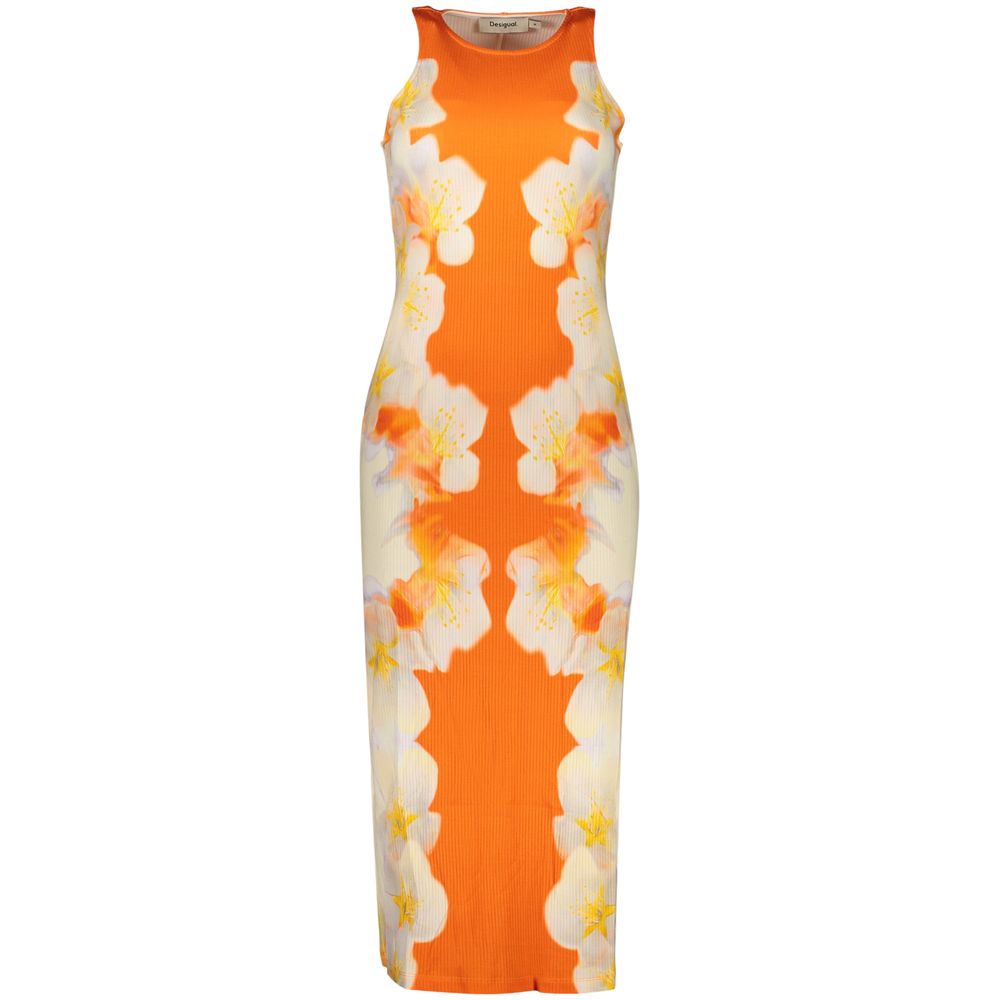 Dress by Desigual for women in polyamide viscose & cotton orange & patterned features an cute silhouette, detailed with a sleeveless and that elegantly flows into a cute long.