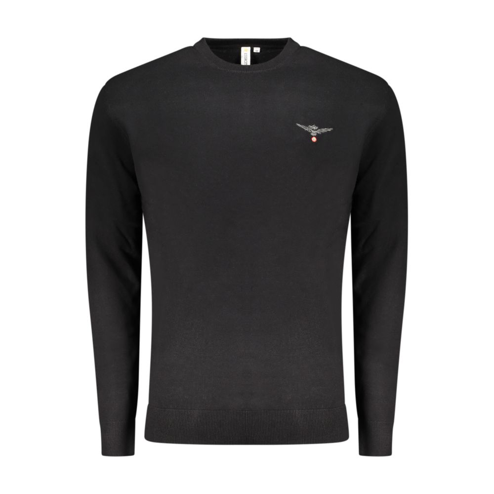 Sweater by Accademia Militare for men in nylon cotton black features an tactile silhouette, showcasing a sophisticated crew neckline and tactile long-sleeve for a refined finish.