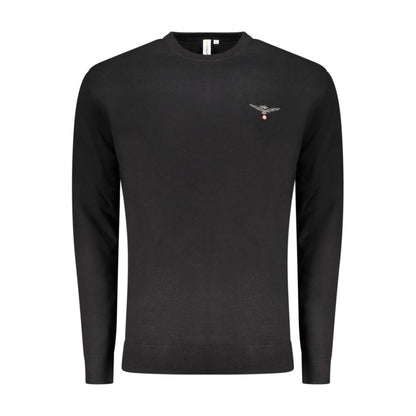 Sweater by Accademia Militare for men in nylon cotton black features an tactile silhouette, showcasing a sophisticated crew neckline and tactile long-sleeve for a refined finish.