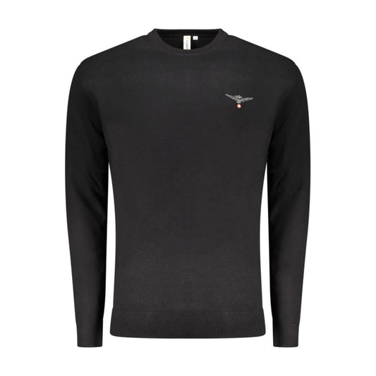 Sweater by Accademia Militare for men in nylon cotton black features an tactile silhouette, showcasing a sophisticated crew neckline and tactile long-sleeve for a refined finish.