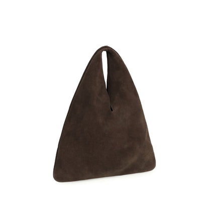 Manebi Louis Bos Taurus Calf Suede Leather Shoulder Bag - Brown Natural