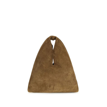 Shoulder Bag by Manebi for women in bos taurus calf suede leather brown & natural features a effortless sophistication silhouette, secured by a with ample and versatile shoulder-strap for a effortless sophistication finish.