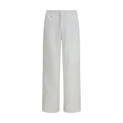 Casual Pants by LAMINAR for men in cotton nylon twill white features a polished silhouette with a polished straight-leg & regular-fit, reaching a polished long and finished with a polished .