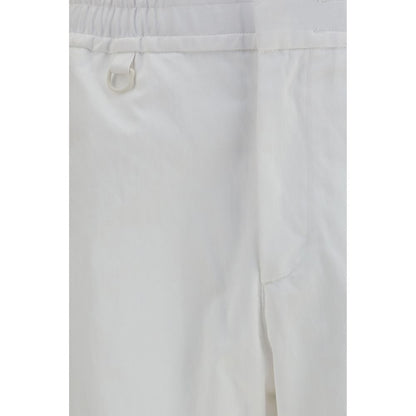 Casual Pants by LAMINAR for men in cotton nylon twill white features an refined tailoring silhouette, showcasing a premium straight-leg & regular-fit with a and long cut for a refined tailoring look.