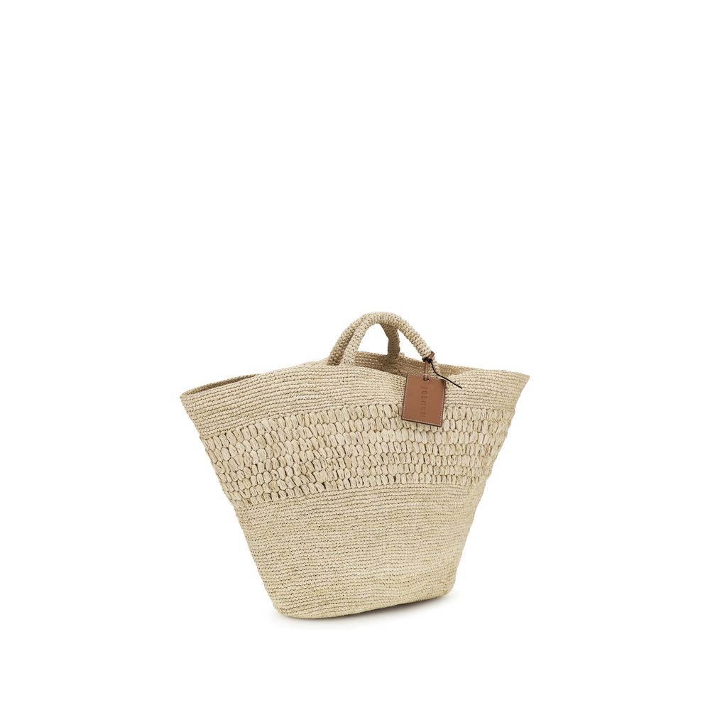 Shoulder Baguette Handbag by Manebi for women in leather & raffia beige features a refined silhouette, showcasing a secure , organized , and versatile handle for a refined finish.