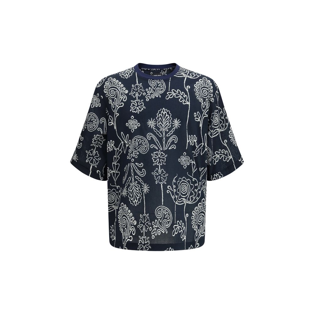 T-Shirt by Giorgio Armani for men in cotton multicolor & patterned showcases a fashionable silhouette, elegantly detailed with a fashionable short-sleeve and crew neckline for a sophisticated, high-fashion look.