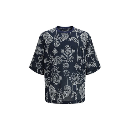 T-Shirt by Giorgio Armani for men in cotton multicolor & patterned showcases a fashionable silhouette, elegantly detailed with a fashionable short-sleeve and crew neckline for a sophisticated, high-fashion look.