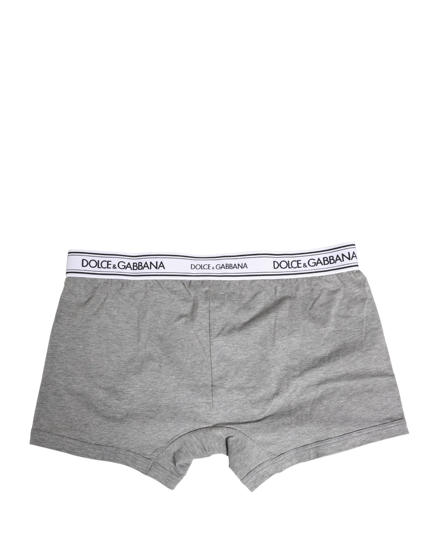 Dolce & Gabbana Gray Logo Waistband Cotton Men Boxer Underwear