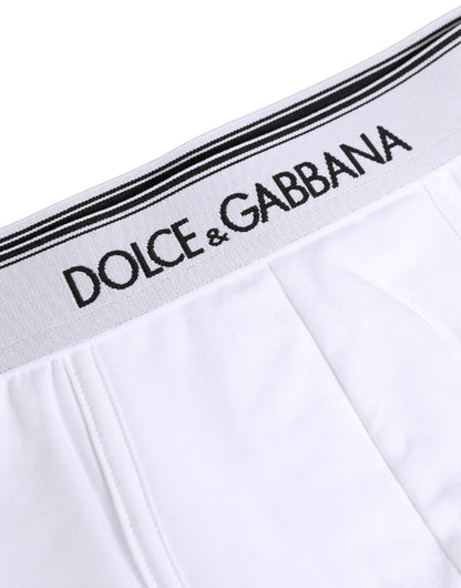 Dolce & Gabbana White Logo Waistband Cotton Boxer Underwear