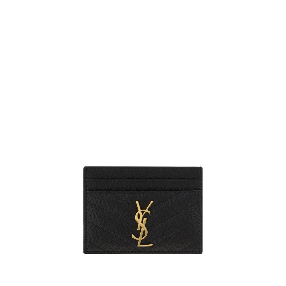 Cardholder Card Case by Saint Laurent for women in bos taurus calfskin leather black & signature features a refined silhouette, showcasing the elegant lines of the Bos Taurus Calfskin Leather Cardholder Card Case alongside premium card-organization for a refined finish.