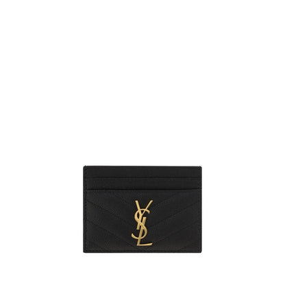 Cardholder Card Case by Saint Laurent for women in bos taurus calfskin leather black & signature features a refined silhouette, showcasing the elegant lines of the Bos Taurus Calfskin Leather Cardholder Card Case alongside premium card-organization for a refined finish.
