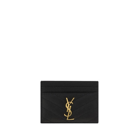 Cardholder Card Case by Saint Laurent for women in bos taurus calfskin leather black & signature features a refined silhouette, showcasing the elegant lines of the Bos Taurus Calfskin Leather Cardholder Card Case alongside premium card-organization for a refined finish.